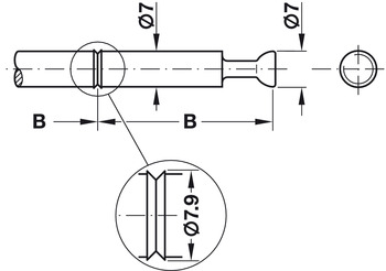 Двойной болт Minifix 15 7/2х34